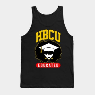 HBCU Educated Black Girl Graduation Cap Graphic Gift Tank Top
